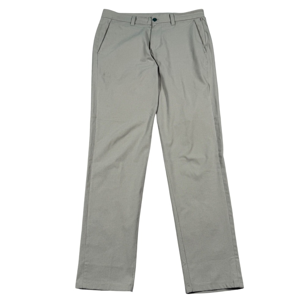 Lululemon Commission Slim Fit Pants Mens 31 Grey Grid Tech Golf Commuter